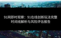 91网即时观察：91在线创新玩法完整时间线解析与风险评估报告