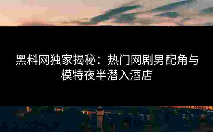 黑料网独家揭秘：热门网剧男配角与模特夜半潜入酒店
