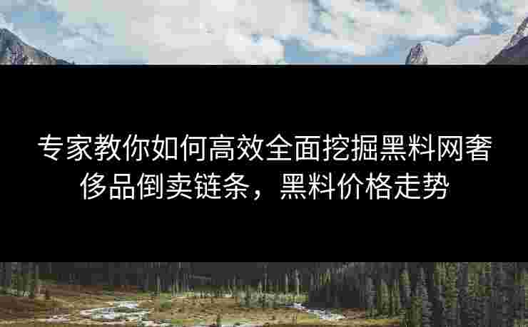 专家教你如何高效全面挖掘黑料网奢侈品倒卖链条,黑料价格走势 专家教你如何高效全面挖掘黑料网奢侈品倒卖链条,黑料价格走势