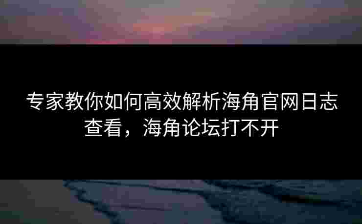 专家教你如何高效解析海角官网日志查看，海角论坛打不开