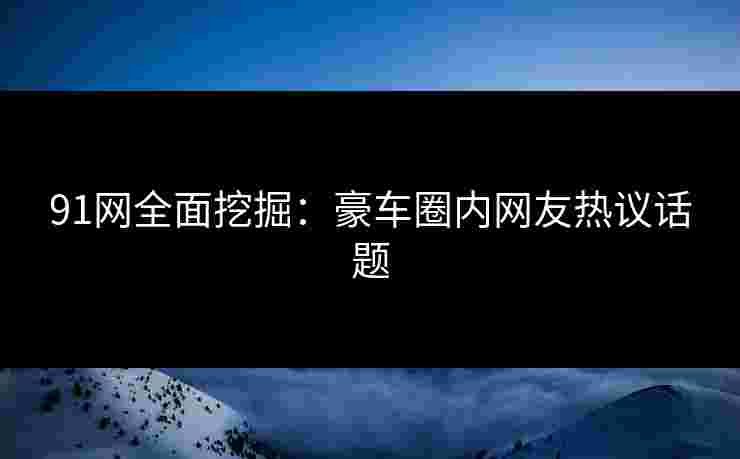 91网全面挖掘:豪车圈内网友热议话题 91网全面挖掘:豪车圈内网友热议话题