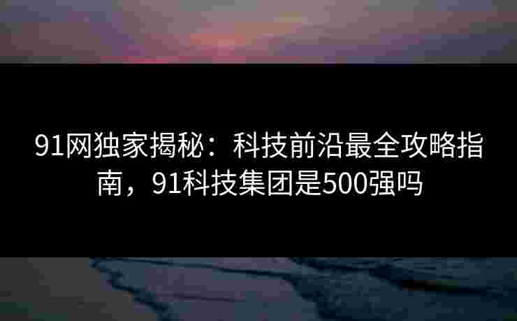 91网独家揭秘：科技前沿最全攻略指南，91科技集团是500强吗