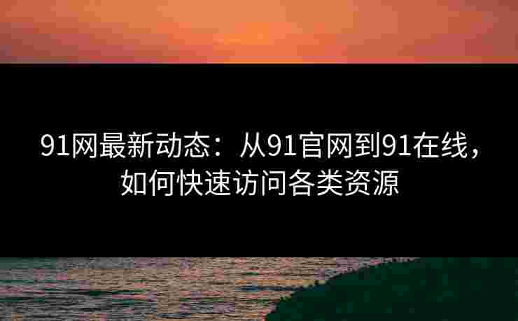 91网最新动态：从91官网到91在线，如何快速访问各类资源